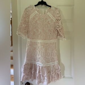 Red Dress Just Me Blush Floral Lace Dress